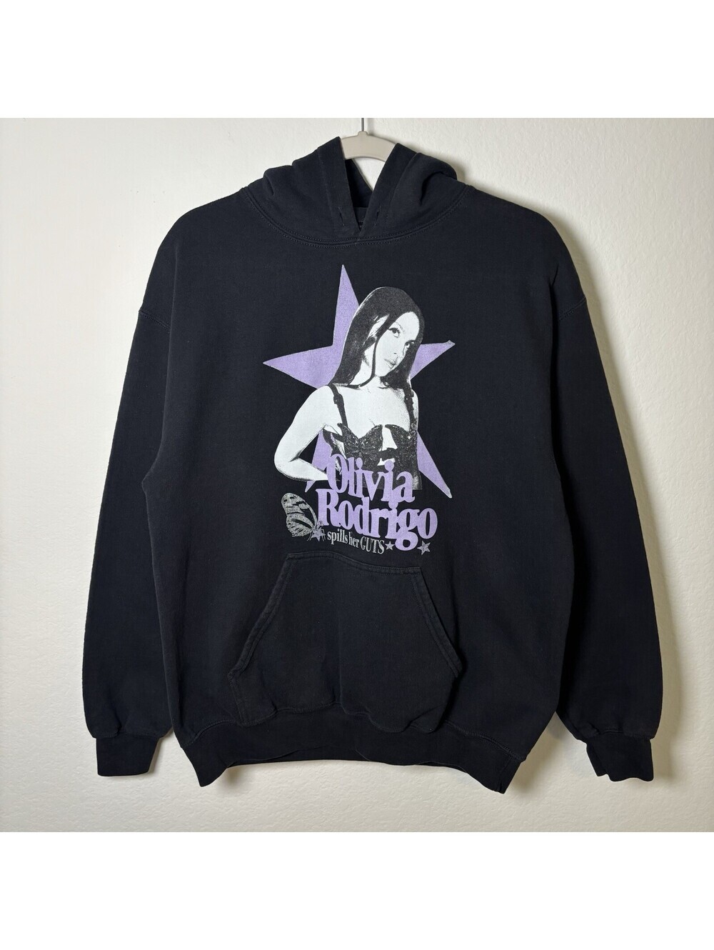 Olivia Rodrigo GUTS World Tour Black Hoodie Sweatshirt Concert Merch Size M